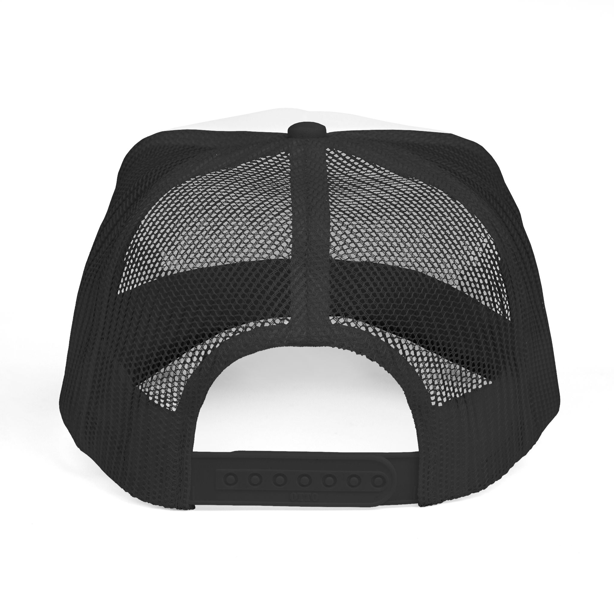 Minimal 'Good Vibes' Trucker Cap — Retro Swirl Logo Mesh Hat