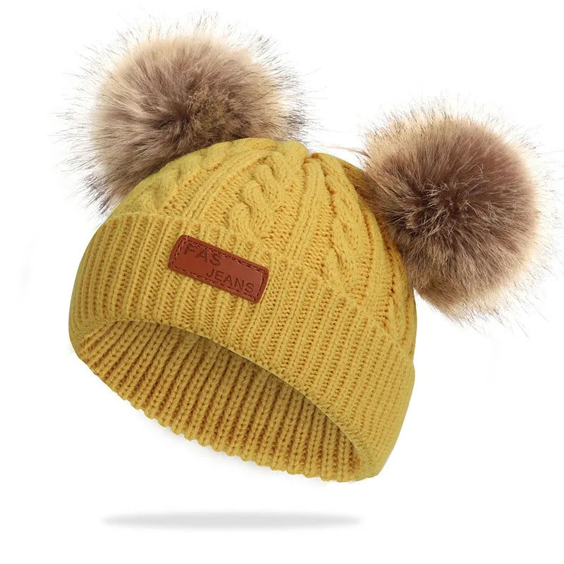 Kids Pompom Knit Beanie Hat