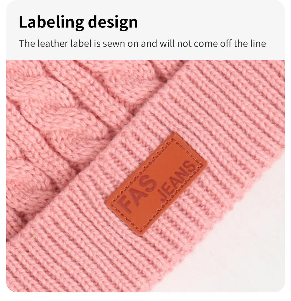 Kids Pompom Knit Beanie Hat