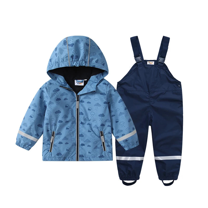 Kids Waterproof Raincoat Set