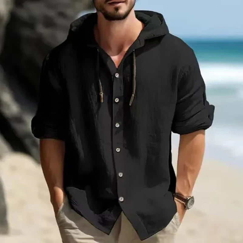 Linen Hoodie Shirt