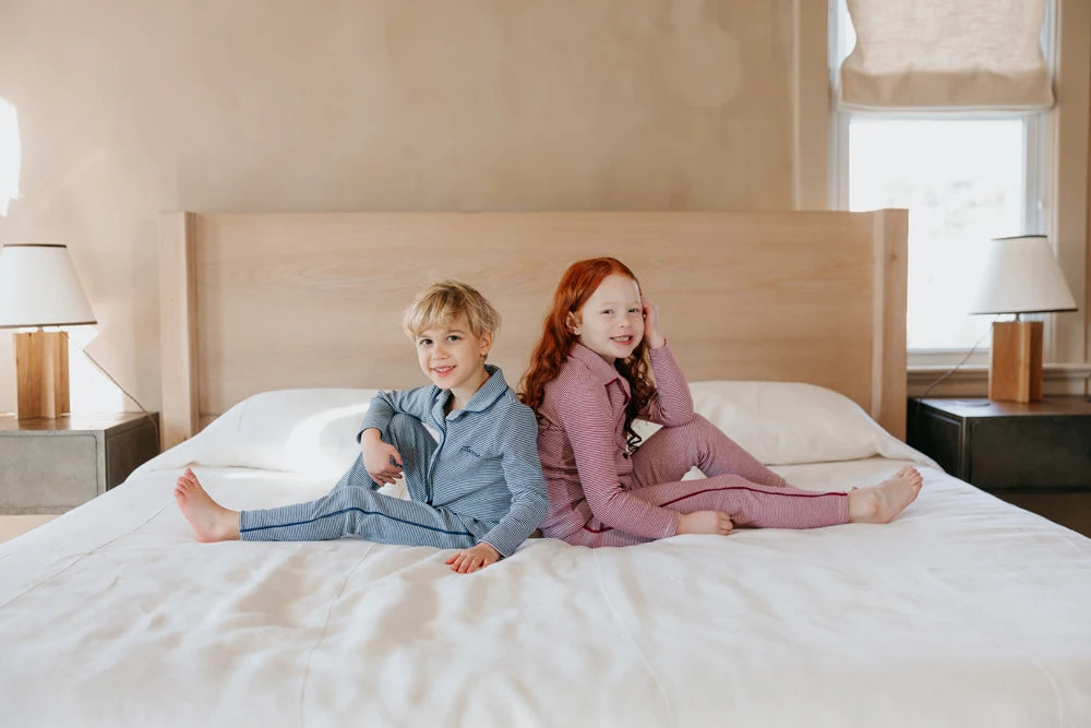 Family Matching Striped Pajama Romper