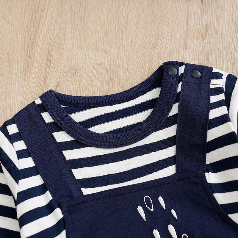 Baby Elephant Striped Romper
