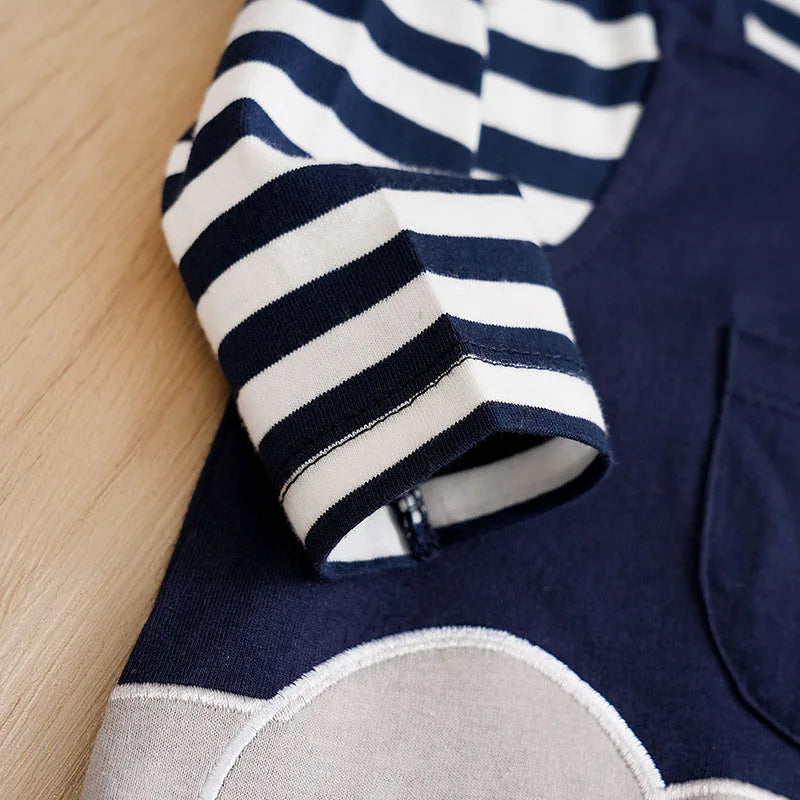 Baby Elephant Striped Romper