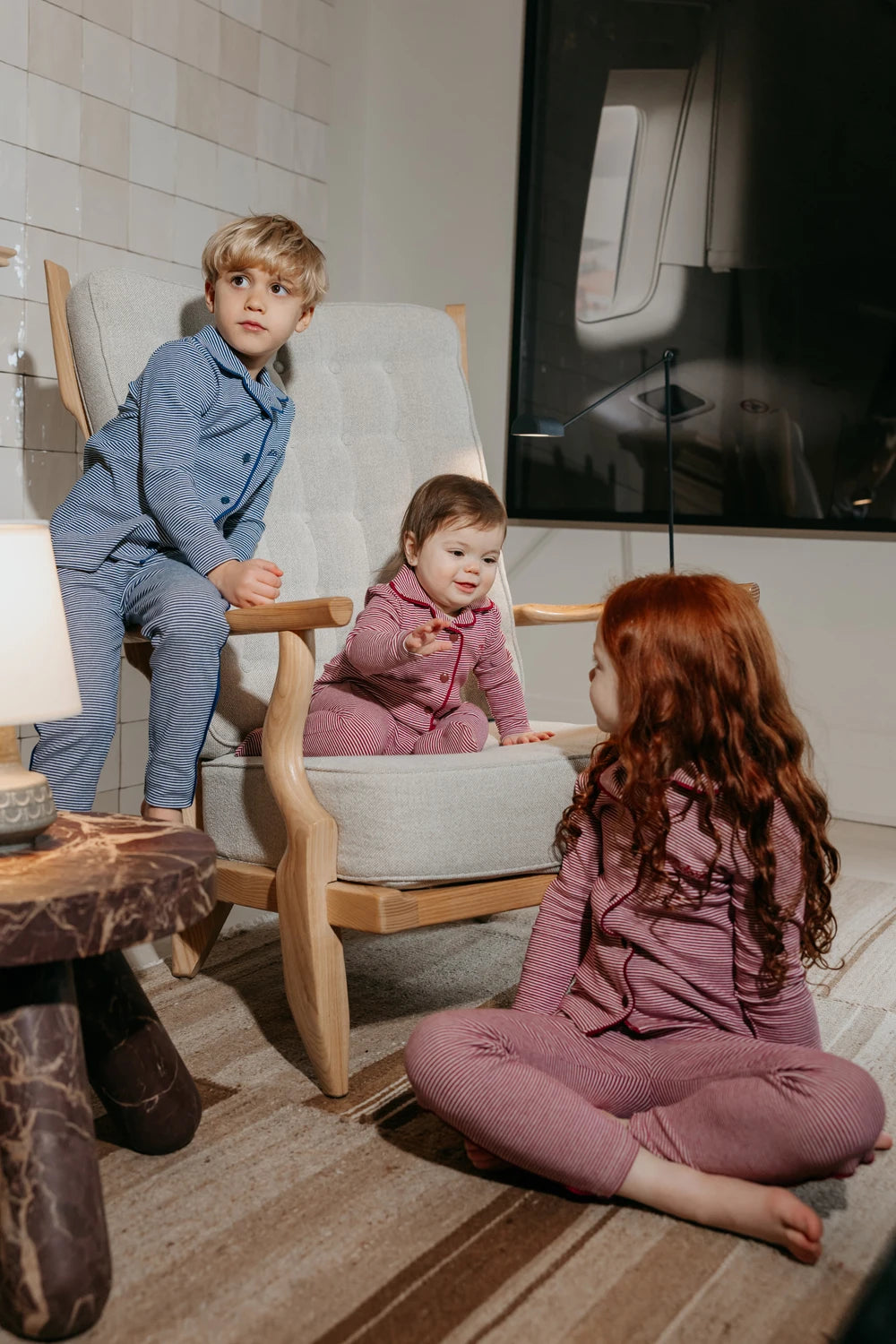 Family Matching Striped Pajama Romper