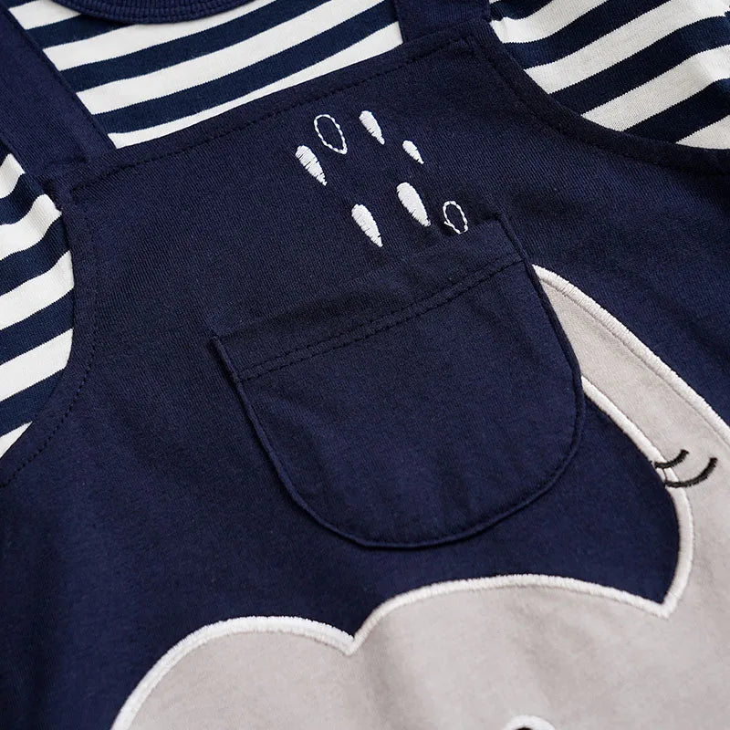Baby Elephant Striped Romper
