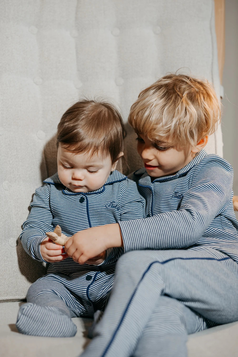 Family Matching Striped Pajama Romper