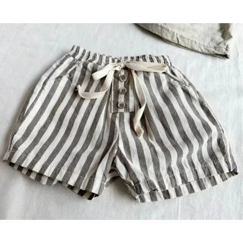 Baby Striped Linen Shorts