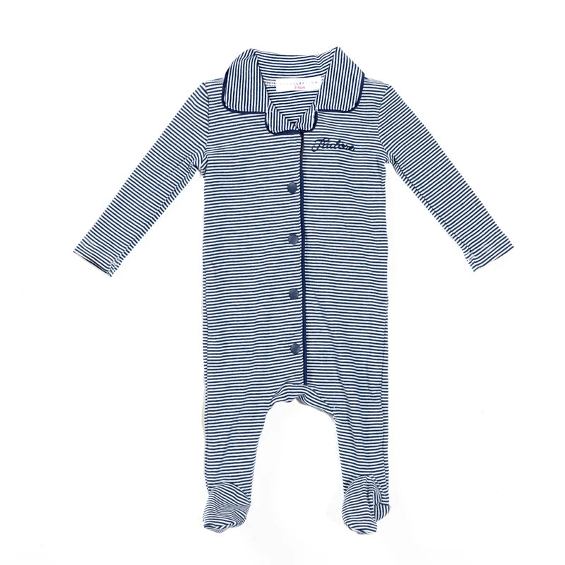 Family Matching Striped Pajama Romper