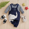 Baby Elephant Striped Romper