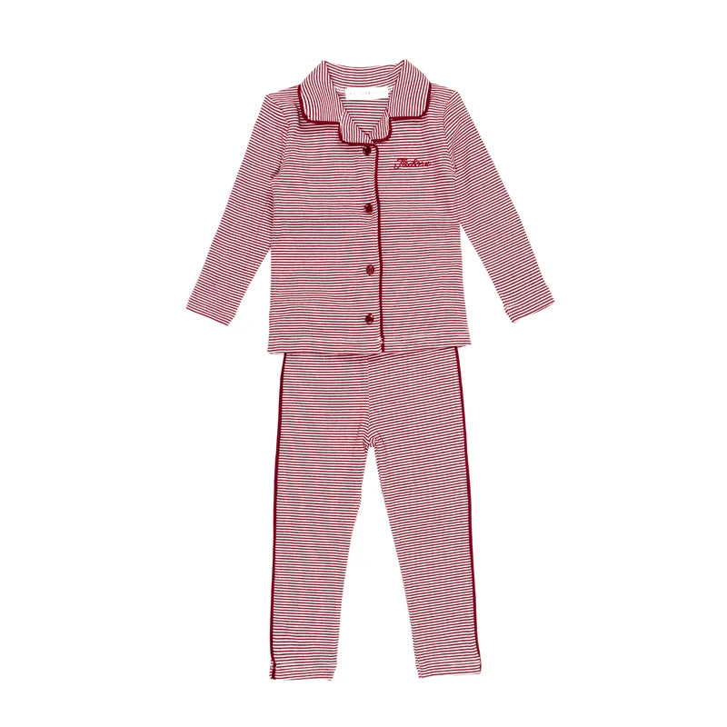 Family Matching Striped Pajama Romper