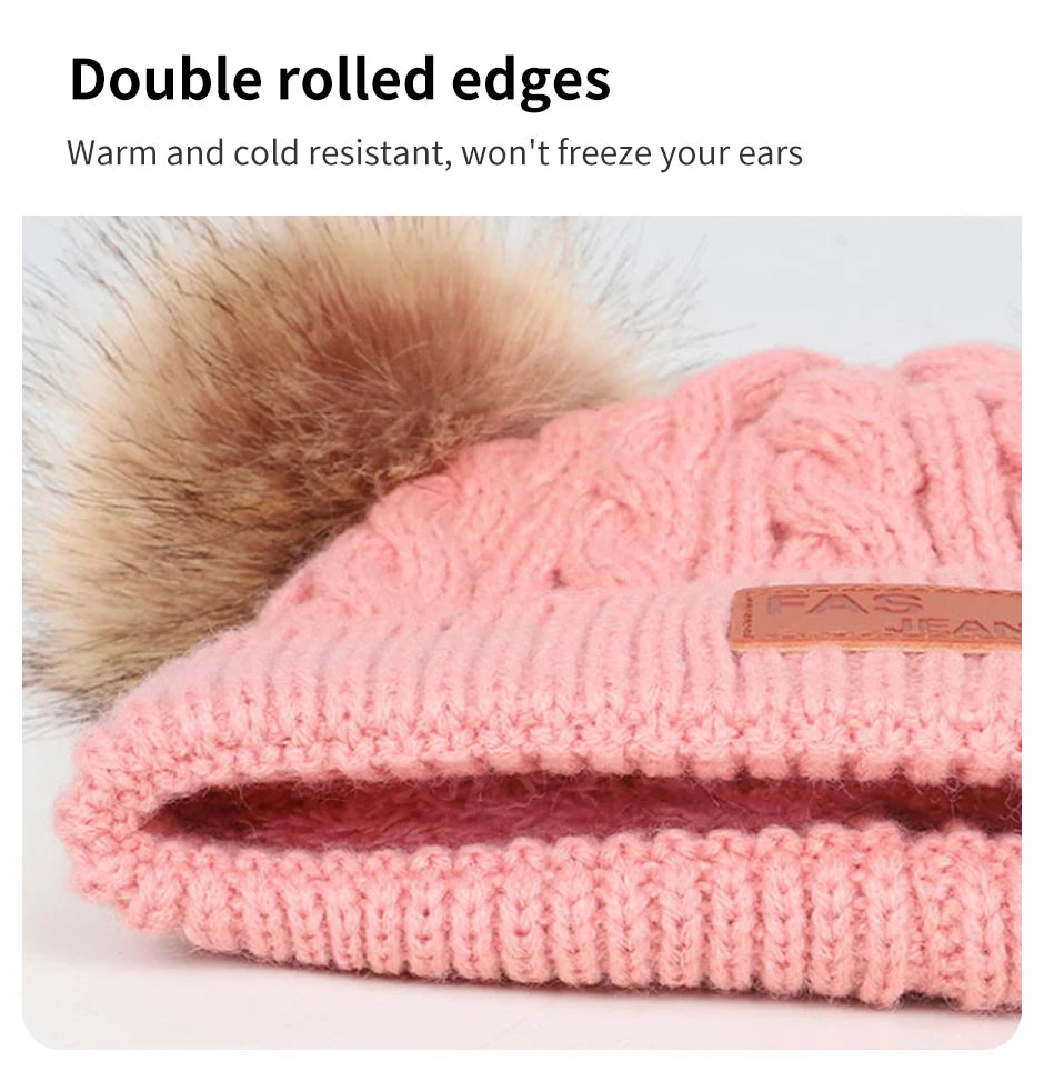 Kids Pompom Knit Beanie Hat