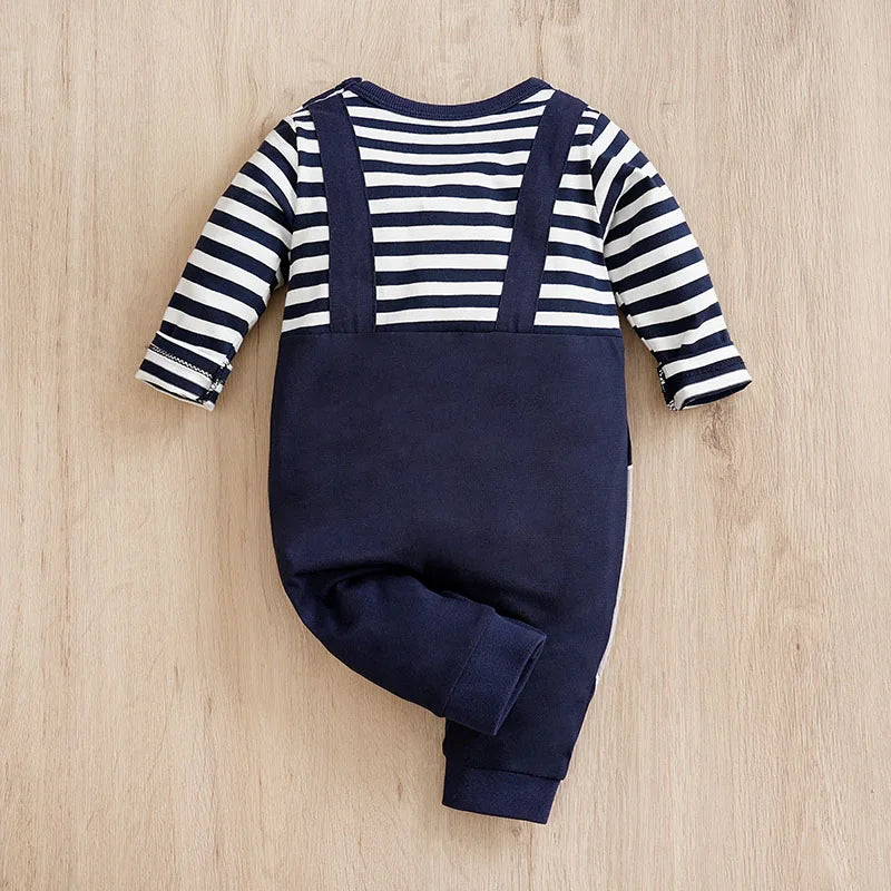 Baby Elephant Striped Romper